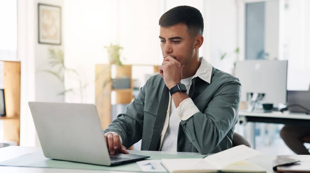 Adult thinking about how to learn a language before signing up for a class